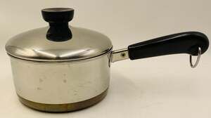 Vintage Revere Ware 1 Qt Stainless Steel Copper Clad Bottom Clinton, Il USA